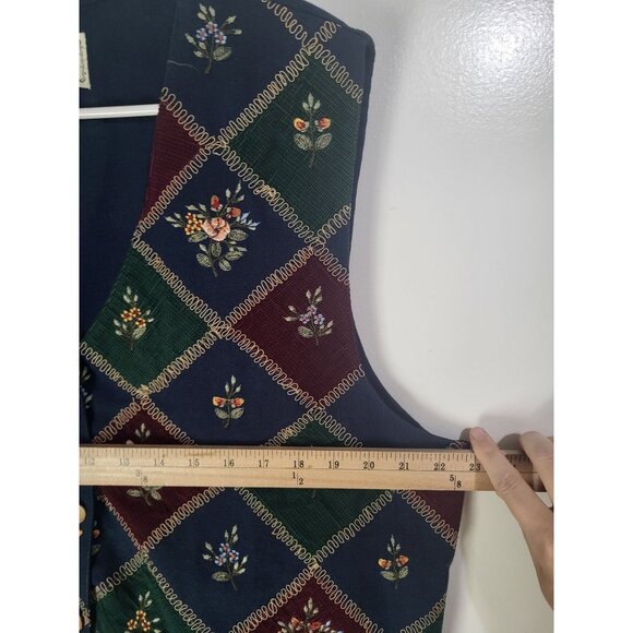 VTG TANTRUMS Women's SZ 1X Floral Embroidered Patchwork Vest Cottagecore - Picture 4 of 8